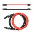 Verlängerungskabel 6mm2 Beidseitig Kompatibel Mit Mc4 Solarkabel Rot / Schwarz Inkl. Stecker 2 X 12m