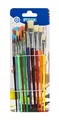 Stylex 35065 - Schul-Pinselset mit 10 Pinseln in unterschiedlichen Ausführungen und Größen, 4 Borstenpinsel und 6 Aquarellpinsel, für die Schule und Zuhause