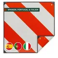 Relaxdays Warntafel Italien Spanien Portugal Weiß,Rot
