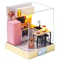 Cute Room 3D-Puzzle DIY Holz Miniaturhaus Modellbausatz Puppenhaus Mini Küche