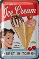 Retro Blechschild Küche ICE CREAM vintage Metallschild Deko Schild Metall 20x30