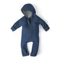 Ehrenkind® WALKOVERALL | Baby Wollwalk-Overalls aus Natur Schurwolle mit Reißverschluss | Walk Wolle Woll-Anzug für Kleinkind und Baby | Jeansblau Gr. 50/56