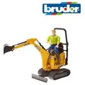 Bruder® Spielzeug-Bagger 62002 JCB Mikrobagger und Bauarbeiter