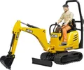 Bruder 62002 Mikrobagger 8010CTS und Bauarbeiter Bagger Kinderspielzeug Kinder