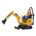 62002 Bruder JCB Mikrobagger 8010 CTS  und Bauarbeiter Profi Serie