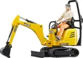 BRUDER 62002 JCB Mikrobagger Raupen Baufahrzeug Baustelle Bauarbeiter Mann Figur