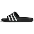 adidas Badelatschen Aqua adilette, schwarz-weiß, rutschfeste EVA-Sohle, Größe 47