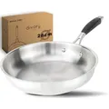 divory Bratpfanne PURA für Alle Herdarten, Unbeschichtete große Induktionspfanne, Edelstahl (Ergonomischer Griff, Spülmaschinen geeignet) Ø 28 cm