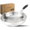 DIVORY Edelstahlpfanne 28cm – Ohne PTFE, unbeschichtete Pfanne aus Edelstahl, Induktion geeignet, für alle Herdarten, große Bratpfanne