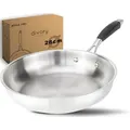 divory Bratpfanne Edelstahlpfanne unbeschichtet, Induktionsgeeignet, für alle Herdarten, Edelstahl Ø 28 cm