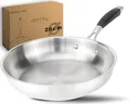 DIVORY Edelstahlpfanne 28cm – Ohne PTFE & PFOA, unbeschichtete Pfanne aus Edelstahl, Induktion geeignet, große Bratpfanne ohne Beschichtung, stainless steel frying pan (PURA, 28 cm)