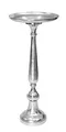 Dekoleidenschaft Dekosäule Silber aus Metall, 78cm hoch, Antik Look, XXL Kerzenständer, Blumenständer, Metallsäule, Blumensäule, Beistelltisch, Windlichtsäule, Podest, Sockel