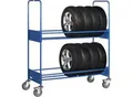 Reifenwagen Fetra 4586, bis 250 kg, 2 Etagen mit variabel verschraubbaren Reifenträgern, Ladefläche L 1420 x B 600 mm, TPE-Bereifung