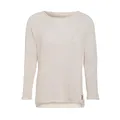 KNIT FACTORY - Jasmin Damen Strickpullover - Herbst und Winter Pulli - Pullover mit Rundhalsausschnit und Lange Ärmeln - Oberteile aus 80% Recycelte Baumwolle - Beige - 40/42