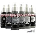 The Army Painter, Warpaints Fanatic Flexible Triad: Black & Greys, 6 x 18 ml Acrylfarbe, Miniatur-Hobbybemalung, Für Miniatur-Wargaming