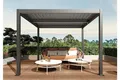 Pergola sturmfest 3x4m 10 cm-Alu-Gestell Lamellendach Lamellen Regenrinne grau