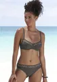 Bügel-Bikini-Top "Adelin", mit bedruckten Einsätzen, Gr. 40 - Cup C, oliv-leo Cup C
