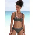 LASCANA Bügel-Bikini-Top Adelin, mit bedruckten Einsätzen grün 40