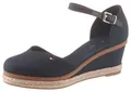 Spangenpumps "BASIC CLOSED TOE MID WEDGE", Riemchensandale, Keilabsatz, Sommerschuh, mit verstellbarer Schnalle, Gr. 42, dunkelblau