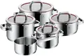 WMF Topfset Function 4 – Edelstahl – 5-teilig – Stielkasserolle ø 16, 20, 20 und 24 cm sowie Stielkasserolle ø 16 cm