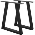 ECD Germany 2x Tischbeine Trapez Design 60 x 72 cm Schwarz Stahl Industriedesign