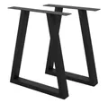 ECD Germany Tischbein 2x Tischgestell Tischkufen Trapez Design aus pulverbeschichtetem Stahl, Metall Möbelfüße 60x72 cm Tischuntergestell für Esstisch Schreibtisch