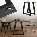 Tischbeine Tischgestell Trapez-Design Industriedesign Stahl 60 x 72 cm Schwarz