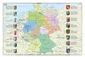 Idena 10448 - Schreibtischunterlage mit zwei Einstecktaschen, Deutschlandkarte, ca. 58,5 x 38,5 cm groß, praktisches Zubehör für Kinder-, Jugend- und Arbeitszimmer