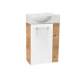 FACKELMANN Waschplatz-Set "SBC Gäste Bad", 45cm links Asteiche/Weiß - weiss