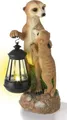 Dekofigur Erdmännchen "Eddy & Cindy" mit Solar LED Laterne Gartenfigur 30 cm