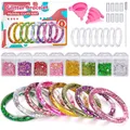 Bastelset Mädchen Armband, Freundschaftsarmbänder, Glitzer, Kinder, Geschenk