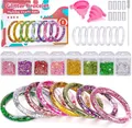 Geschenk Mädchen 5 6 7 8 9 Jahre, Bastelset Kinder ab 6 Jahre Glitzer Armbänder