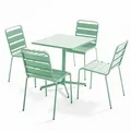Oviala Gartenset, Hellgrün, Metall, Quadratisch, Gartenmöbel, Gartenmöbel-Sets