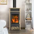 Fireplace Santiago Kaminofen Stahl Schwarz | Sandstein - Schwarz