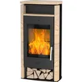 Fireplace Santiago Kaminofen Sandstein Schwarz 6 kW