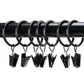 Concisea Pack of 40 Curtain Rings Clips Curtain Rings with Clip Metal Curtain Ring Clips Suitable for Hanging Curtains in Kitchen, Bathroom, Bedroom, Living Room, Balcony, etc