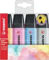 STABILO - Textmarker - BOSS ORIGINAL Pastel - 4er Pack - sanftes Orange, himmlisches Blau, frische Fuchsie, Seidengrau