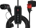 Brennenstuhl tragbares EV Ladegerät Typ 2 - CEE 11kW (Mobile Wallbox mit 8m Kabel, 16A, IP44, 3-phasig, Display, Einstellbarer Ladestrom, für Elektro- & Hybridfahrzeuge BEV/PHEV, mit Transporttasche)