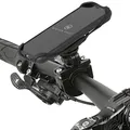 Wicked Chili QuickMOUNT Fahrrad Halterung kompatibel mit iPhone XS und iPhone X - Fahrrad Motorrad Lenker Adapter + Outdoor Case + Sicherungsband (360° drehbar - für 22-32 mm Lenker) schwarz