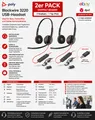 2x Plantronics Blackwire C3220 USB Headset - Schwarz