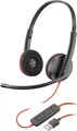 Poly Plantronics 209745-101 Blackwire UC-Kopfhörer C3220, unisex, Schwarz, OVP