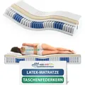 AM Qualitätsmatratzen | Latex-Taschenfederkernmatratze 90x200 cm - H2 -  Germany - Weiß