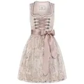 Nübler Dirndl Mini-Dirndl Tessa in Taupe von Nübler - Rocklänge 55 cm rosa 42