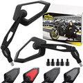 Area1 Universal Motorrad Rückspiegel Paar e-geprüft 2x M10 Rechtsgewinde + Linksgewindeadapter, passend für z.B. GSX-S GSF Bandit SV650 MT07 MT09 R12 S1000R/XR RnineT Scrambler F750GS Brutale (Weiß)