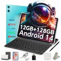TECLAST P30 CASE Tablet 10 Zoll Android 14 Tablet PC mit Tastatur 10-Teiliges Set, 12GB RAM+128GB ROM（4TB TF） 2.4G+5G WLAN, Unisoc Octa-Core A75 CPU, 6000mAh, GPS/GMS/WidevineL1/3.5MM [2025]
