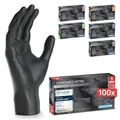 ARNOMED Einweghandschuhe 100 Stück/Box, Schwarze Einmalhandschuhe S, puderfreie & latexfreie Nitrilhandschuhe, Handschuhe in Gr. S, M, L & XL verfügbar