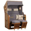 DEVRIES Strandkorb, BxHxT: 120 x 155 x 80 cm, Halblieger, beige-braun
