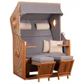 deVries Trend 45 XL Strandkorb NEU - Bullaugen - Akazie/Walnut - Design 751