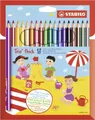 STABILO Buntstift Dreikant-Buntstift Trio dick 18er Pack mit 18 verschiedenen Farben, Ergonomische Form für komfortables Malen