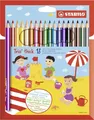 Dreikant-Buntstift - STABILO Trio dick - 18er Pack - mit 18 verschiedenen Farben